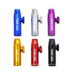 Portable Aluminum Snuff Snorter Dispenser Powder Snuffer Bullet Rocket Snuff Bullet Custom Logo smoking accessories